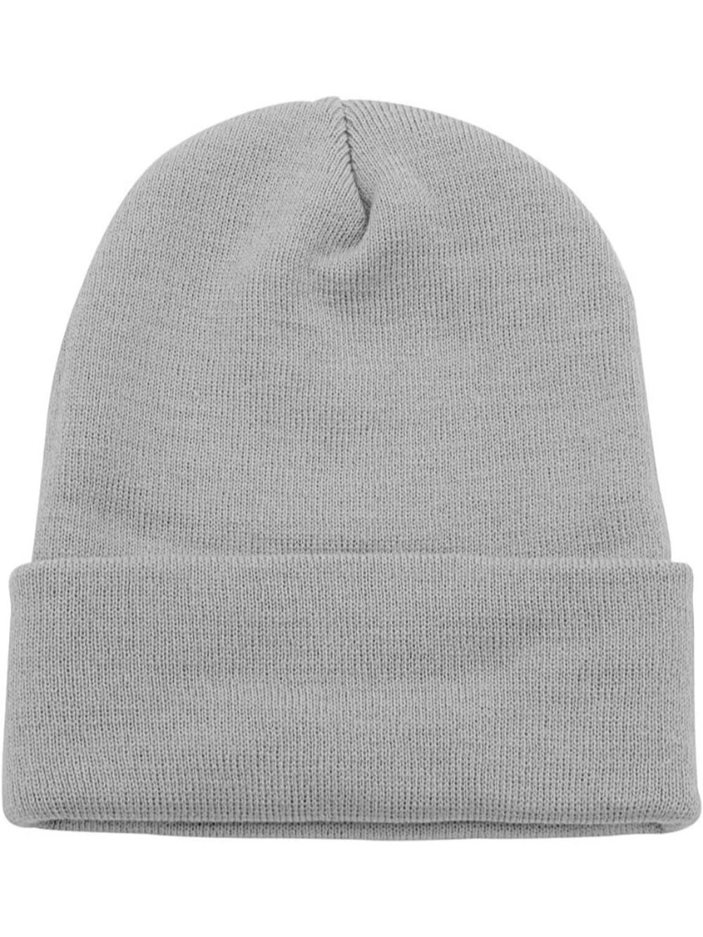 Unisex Light Grey Cuffed Plain Skull Knit Beanie Hat For Imported Winter Cap